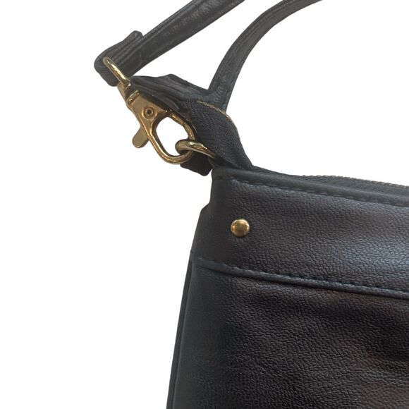 Steve Madden Black Rose Bag Animal Print Lining Wristlet Animal Print Boho - Picture 5 of 8